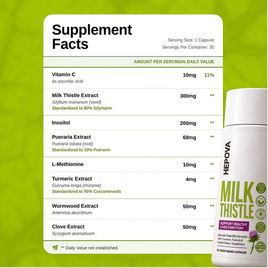 Hepova™ Milk Thistle Liver & Bloat Support